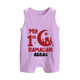 My First Ramadan - Moonlit Memories With Our Customized Romper Suit For Babies With Name - LILAC - 0 - 5 Months Old (Chest 18")