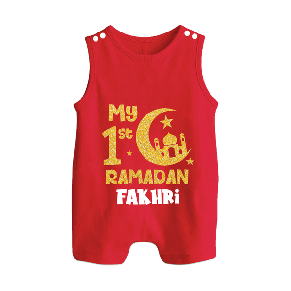 Custom Name My First Ramadan Baby & Kids Romper Suit - RED - 0 - 5 Months Old (Chest 18")