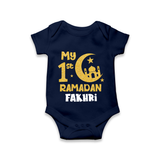 Custom Name My First Ramadan Baby & Kids Romper - NAVY BLUE - New Born (Chest 14")