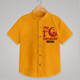 My First Ramadan - Moonlit Memories With Our Customized Shirt For Kids With Name - CHROME YELLOW - 0 - 6 Months Old (Chest 23")