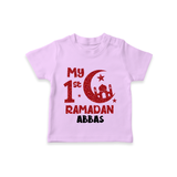 My First Ramadan - Moonlit Memories With Our Customized T-Shirt For Kids With Name - LILAC - 0-5 Months Old (Chest 17")