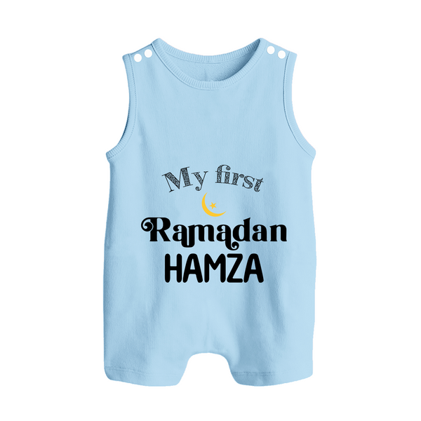 My First Ramadan Celebration Romper Suit for Kids - BABY BLUE - 0 - 5 Months Old (Chest 18")