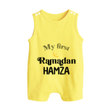 My First Ramadan Celebration Romper Suit for Kids - PASTEL YELLOW - 0 - 5 Months Old (Chest 18")