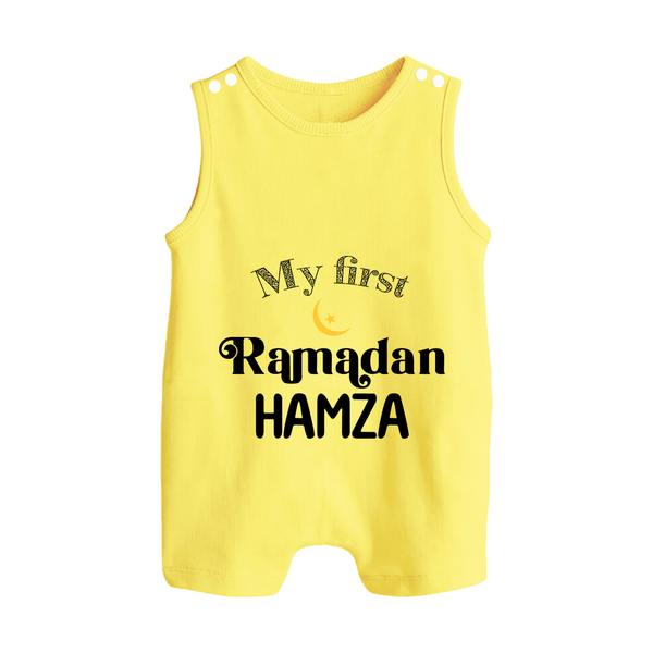 My First Ramadan Celebration Romper Suit for Kids - PASTEL YELLOW - 0 - 5 Months Old (Chest 18")