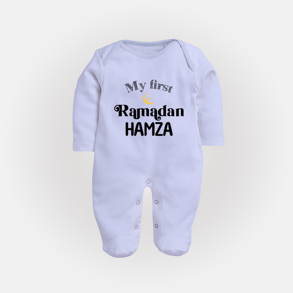 My First Ramadan Celebration Fullbody Suit for Kids - BABY BLUE - New Born (Chest 7.5")