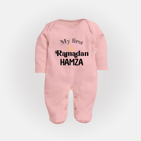 My First Ramadan Celebration Fullbody Suit for Kids - BABY PINK - New Born (Chest 7.5")