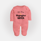 My First Ramadan Celebration Fullbody Suit for Kids - PEACH - New Born (Chest 7.5")