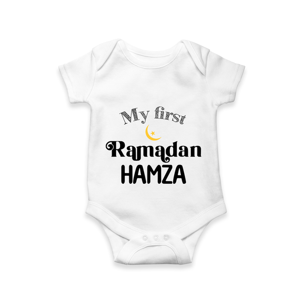 My First Ramadan Celebration Romper for Kids - WHITE - New Born (Chest 14")
