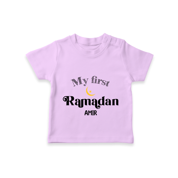 My First Ramadan - Suhoor & Iftar Joy With Our Customized T-Shirt For Kids With Name - LILAC - 0-5 Months Old (Chest 17")