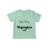 My First Ramadan - Suhoor & Iftar Joy With Our Customized T-Shirt For Kids With Name - MINT GREEN - 0-5 Months Old (Chest 17")