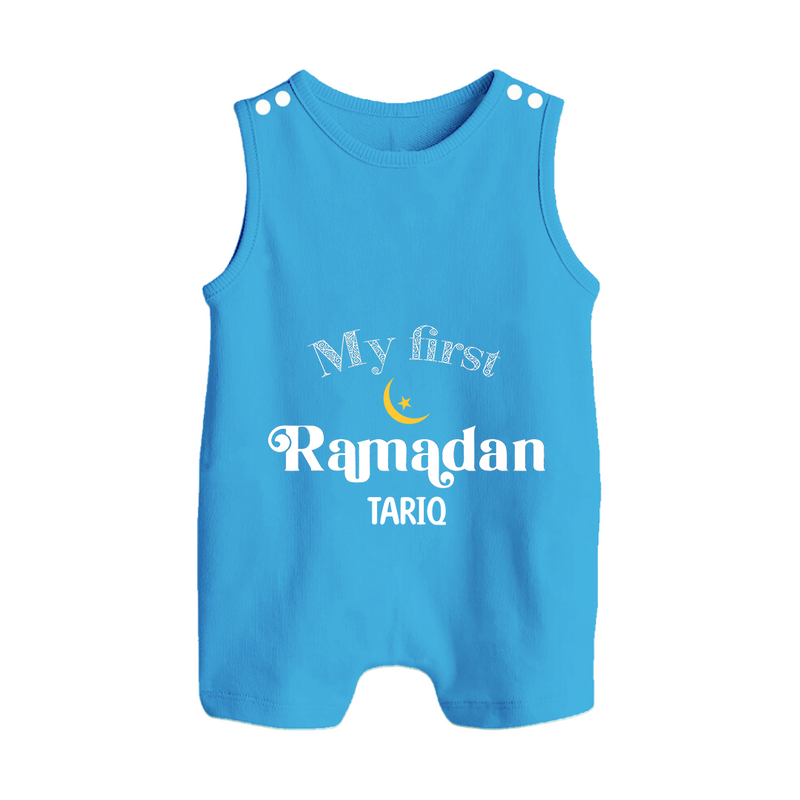 My First Ramadan - Suhoor & Iftar Joy With Our Customized Romper Suit For Babies With Name - ROYAL BLUE - 0 - 5 Months Old (Chest 18")