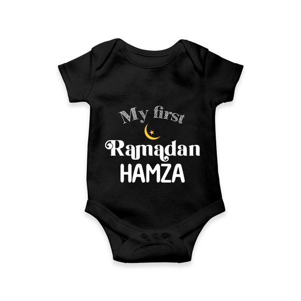 My First Ramadan Celebration Romper for Kids - BLACK - New Born (Chest 14")