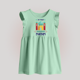 Ramadan Special Personalised Kids Baby Frock with Name - MINT GREEN - 0 - 3 Months Old (Chest 17")