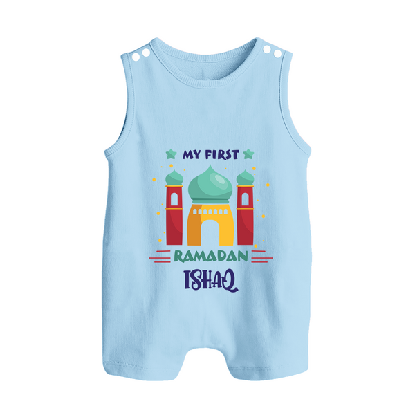 Ramadan Special Personalised Kids Romper Suit with Name - BABY BLUE - 0 - 5 Months Old (Chest 18")
