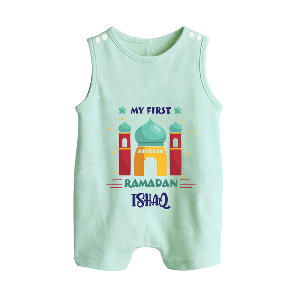 Ramadan Special Personalised Kids Romper Suit with Name - MINT GREEN - 0 - 5 Months Old (Chest 18")