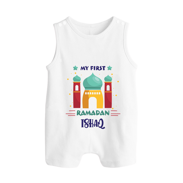 Ramadan Special Personalised Kids Romper Suit with Name - WHITE - 0 - 5 Months Old (Chest 18")