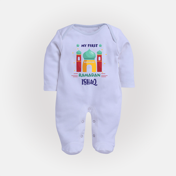 Ramadan Special Personalised Kids Fullbody Suit with Name - BABY BLUE - New Born (Chest 7.5")