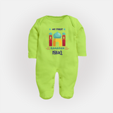 Ramadan Special Personalised Kids Fullbody Suit with Name - LIME GREEN - New Born (Chest 7.5")