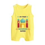 My First Ramadan - A New Beginning With Our Customized Romper Suit For Babies With Name - PASTEL YELLOW - 0 - 5 Months Old (Chest 18")