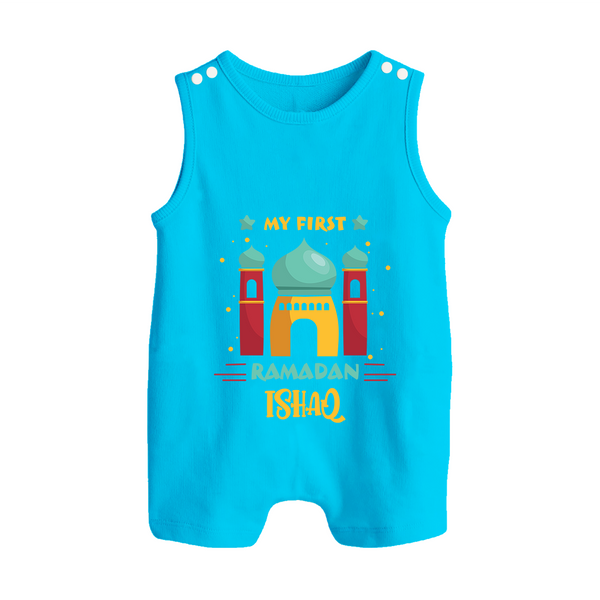 Ramadan Special Personalised Kids Romper Suit with Name - SKY BLUE - 0 - 5 Months Old (Chest 18")