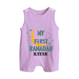 My First Ramadan - Little Hands, Big Prayers With Our Customized Romper Suit For Babies With Name - LILAC - 0 - 5 Months Old (Chest 18")