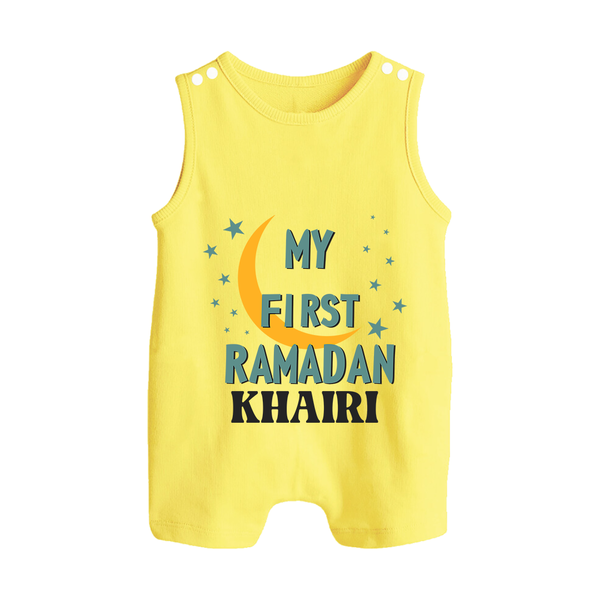 Custom Name My First Ramadan Kids Romper Suit - PASTEL YELLOW - 0 - 5 Months Old (Chest 18")