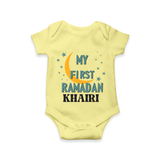 Custom Name My First Ramadan Kids Romper - PASTEL YELLOW - New Born (Chest 14")