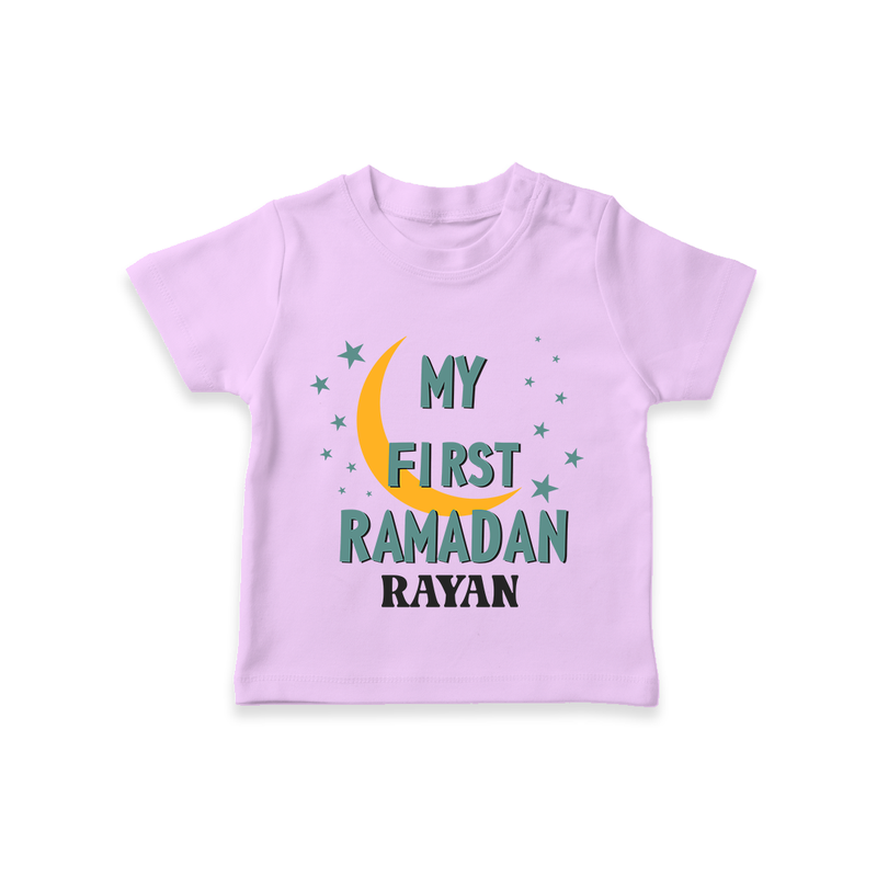 My First Ramadan - Little Hands, Big Prayers With Our Customized T-Shirt For Kids With Name - LILAC - 0-5 Months Old (Chest 17")