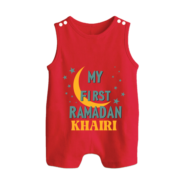 Custom Name My First Ramadan Kids Romper Suit - RED - 0 - 5 Months Old (Chest 18")