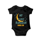 My First Ramadan - Little Hands, Big Prayers With Our Customized Romper For Babies With Name - BLACK - 0 - 3 Months Old (Chest 16")