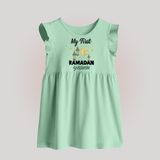 My First Ramadan Personalised Baby & Kids Baby Frock - MINT GREEN - 0 - 3 Months Old (Chest 17")