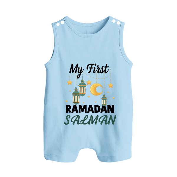 My First Ramadan Personalised Baby & Kids Romper Suit - BABY BLUE - 0 - 5 Months Old (Chest 18")