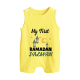 My First Ramadan Personalised Baby & Kids Romper Suit - PASTEL YELLOW - 0 - 5 Months Old (Chest 18")