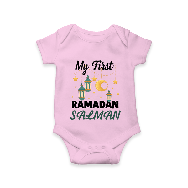 My First Ramadan Personalised Baby & Kids Romper - BABY PINK - New Born (Chest 14")