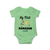 My First Ramadan - A Journey of Light With Our Customized Romper For Babies With Name - GREEN - 0 - 3 Months Old (Chest 16")