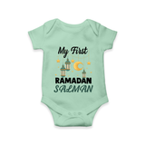 My First Ramadan Personalised Baby & Kids Romper - MINT GREEN - New Born (Chest 14")