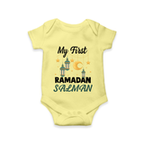 My First Ramadan Personalised Baby & Kids Romper - PASTEL YELLOW - New Born (Chest 14")