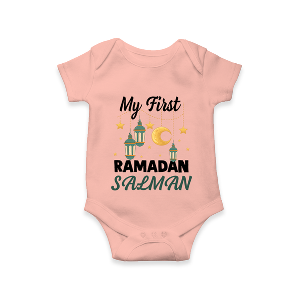 My First Ramadan Personalised Baby & Kids Romper - PEACH - New Born (Chest 14")