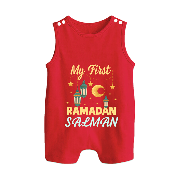 My First Ramadan Personalised Baby & Kids Romper Suit - RED - 0 - 5 Months Old (Chest 18")