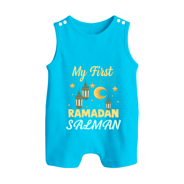 My First Ramadan Personalised Baby & Kids Romper Suit - SKY BLUE - 0 - 5 Months Old (Chest 18")