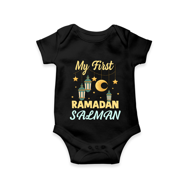 My First Ramadan Personalised Baby & Kids Romper - BLACK - New Born (Chest 14")