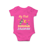 My First Ramadan Personalised Baby & Kids Romper - HOT PINK - New Born (Chest 14")