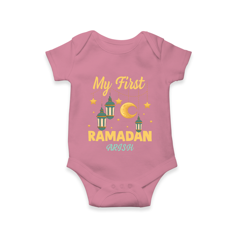 My First Ramadan - A Journey of Light With Our Customized Romper For Babies With Name - ONION - 0 - 3 Months Old (Chest 16")