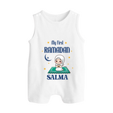 Ramadan Special Custom Name Kids Romper Suit girl version - WHITE - 0 - 5 Months Old (Chest 18")