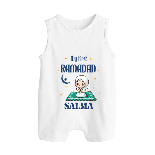 Ramadan Special Custom Name Kids Romper Suit girl version - WHITE - 0 - 5 Months Old (Chest 18")