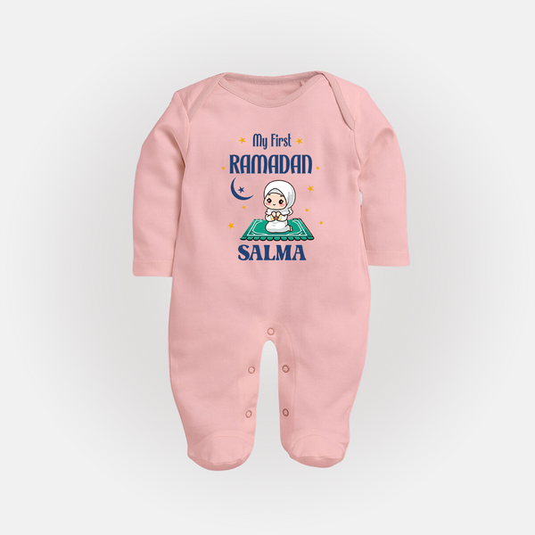 Ramadan Special Custom Name Kids Fullbody Suit girl version - BABY PINK - New Born (Chest 7.5")