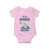 Ramadan Special Custom Name Kids Romper girl version - BABY PINK - New Born (Chest 14")
