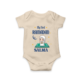 Ramadan Special Custom Name Kids Romper girl version - IVORY - New Born (Chest 14")