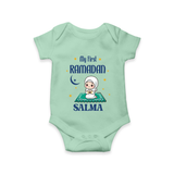 Ramadan Special Custom Name Kids Romper girl version - MINT GREEN - New Born (Chest 14")