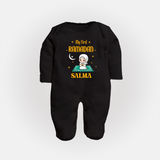 Ramadan Special Custom Name Kids Fullbody Suit girl version - BLACK - New Born (Chest 7.5")